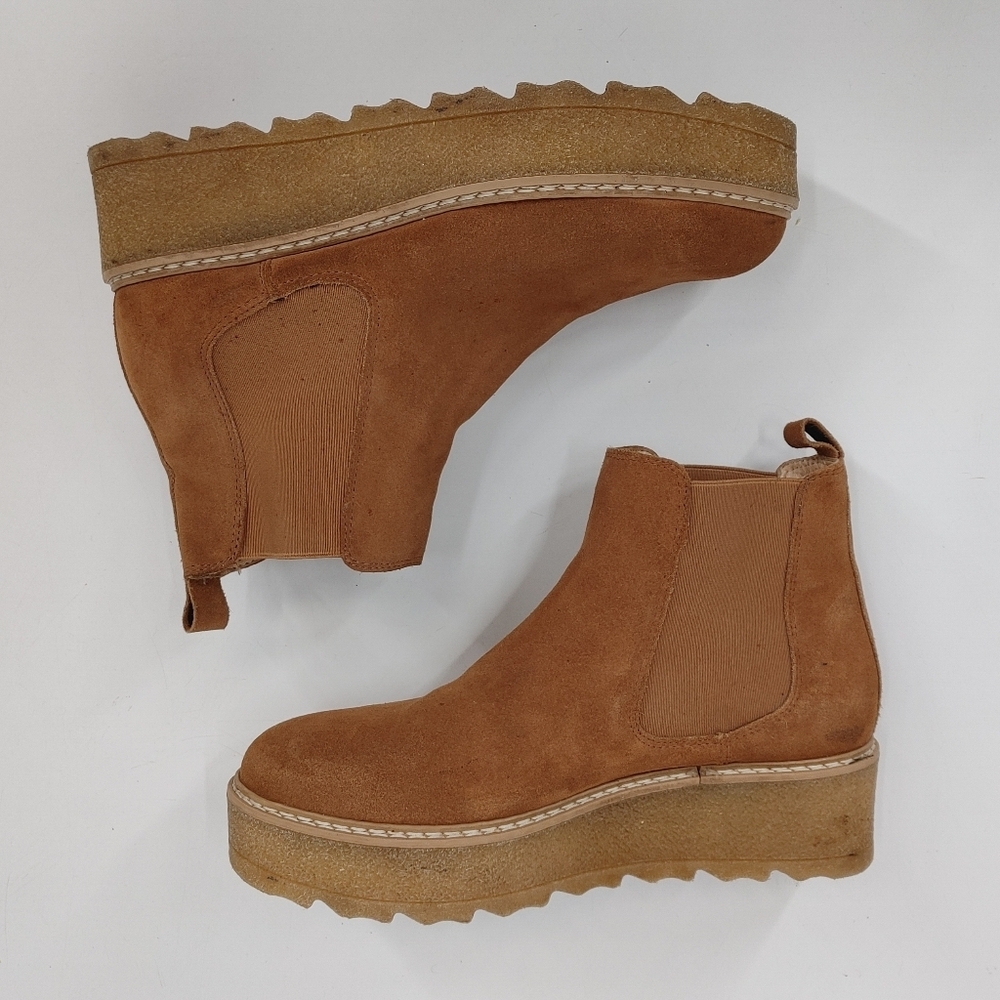 Brown's Suede Platform Chelsea Boots